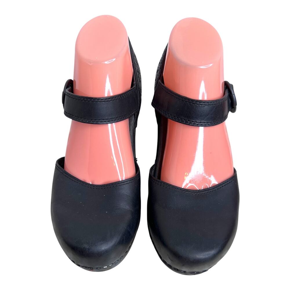DANSKO Makenna Mary Jane Pumps Closed Toe Ankle Strap in Black Leather W's Sz 39